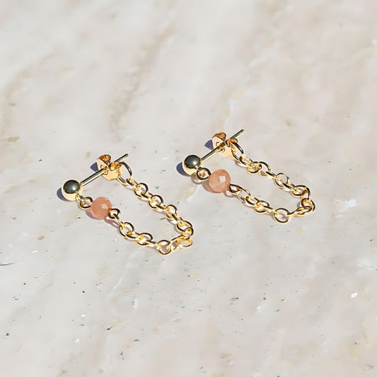 Sunstone Chain earrings