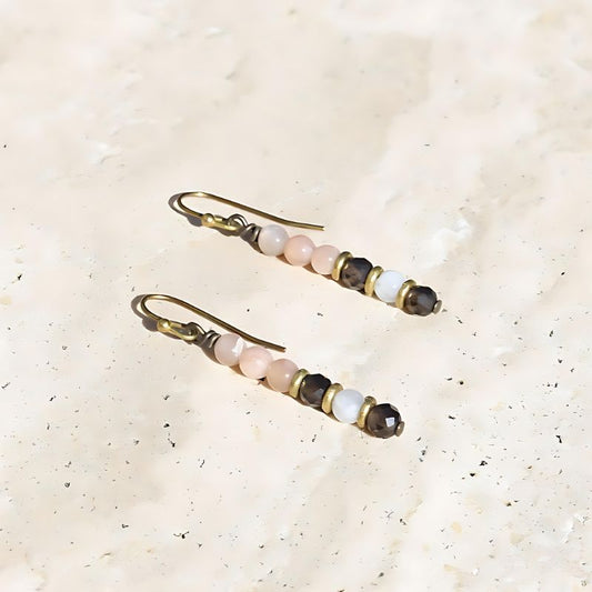 Sunstone and Moonstone Earrings