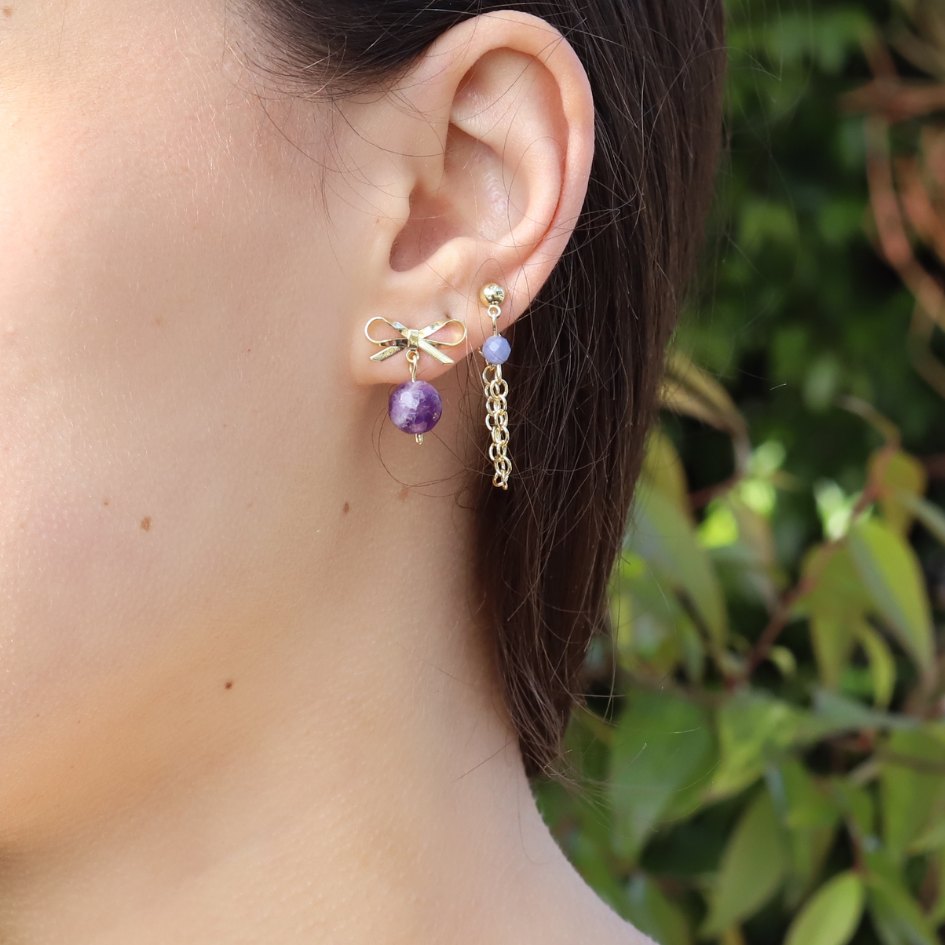 Tanzanite Chain Earrings