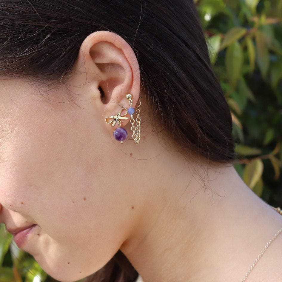 Tanzanite Chain Earrings