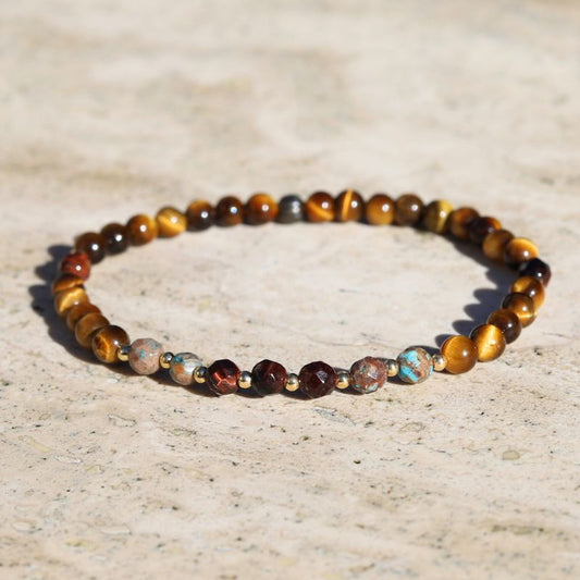 Tiger's Eye and Agate Delicate Bracelet