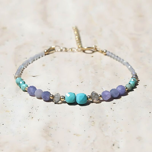 Turquoise and Tanzanite Delicate Bracelet