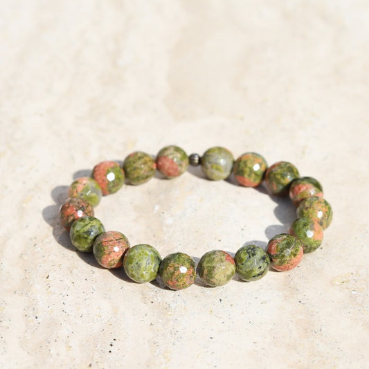 Unakite Big Bead Bracelet *Final Sale*