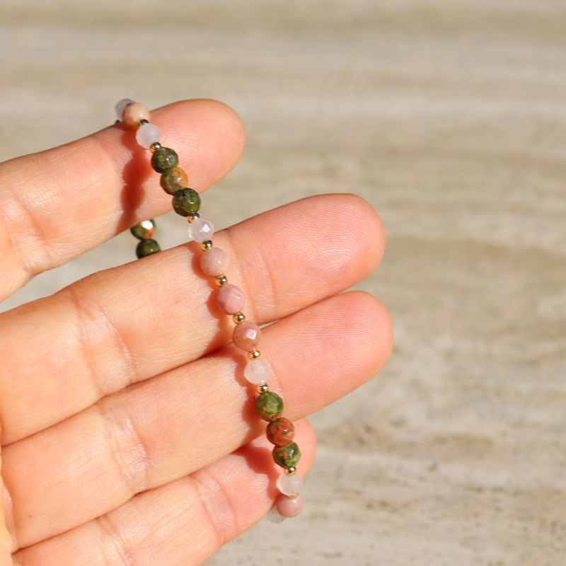 Unakite and Rhodonite Bracelet *Final Sale*