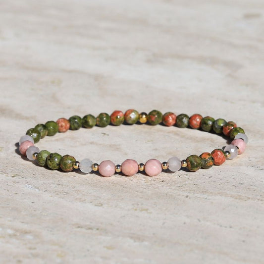 Unakite and Rhodonite Bracelet *Final Sale*