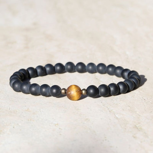 Unisex Matte Onyx & Tiger's Eye Bracelet *Final Sale*