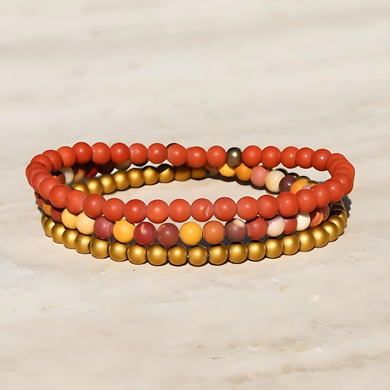 Bracelet en hématite et perles rouges - BIO NATURE ZEN Bracelet en hématite et perles rouges - BIO NATURE ZEN