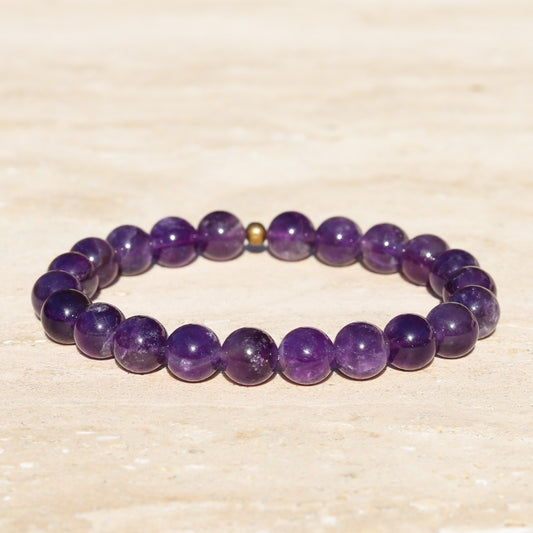 Amethyst Gemstone Yoga Mala Bracelet