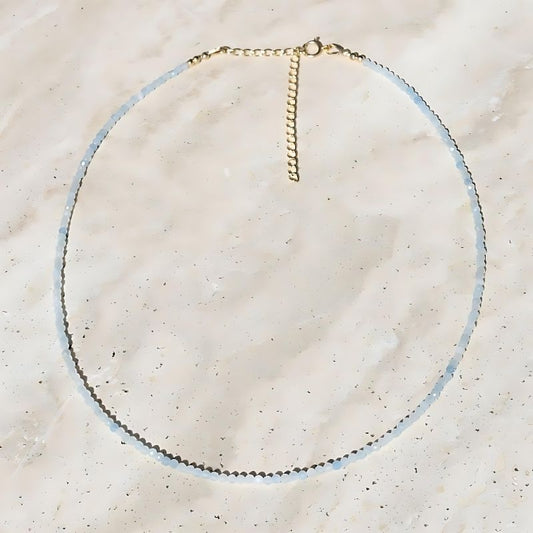 aquamarine delicate necklace