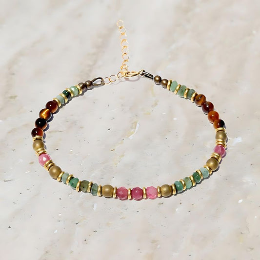 emerald and tigers eye bracelet