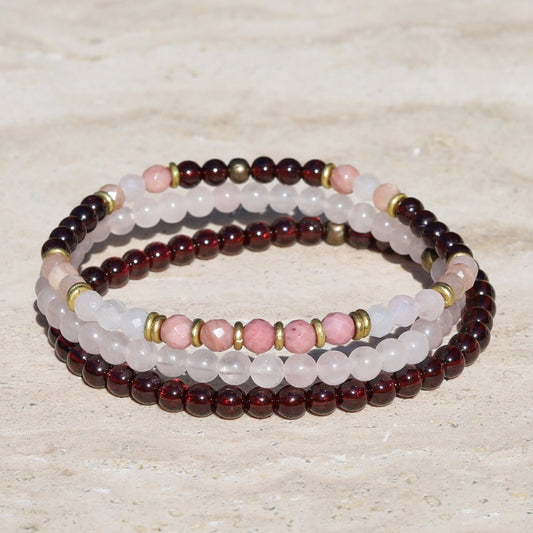 garnet bracelet set