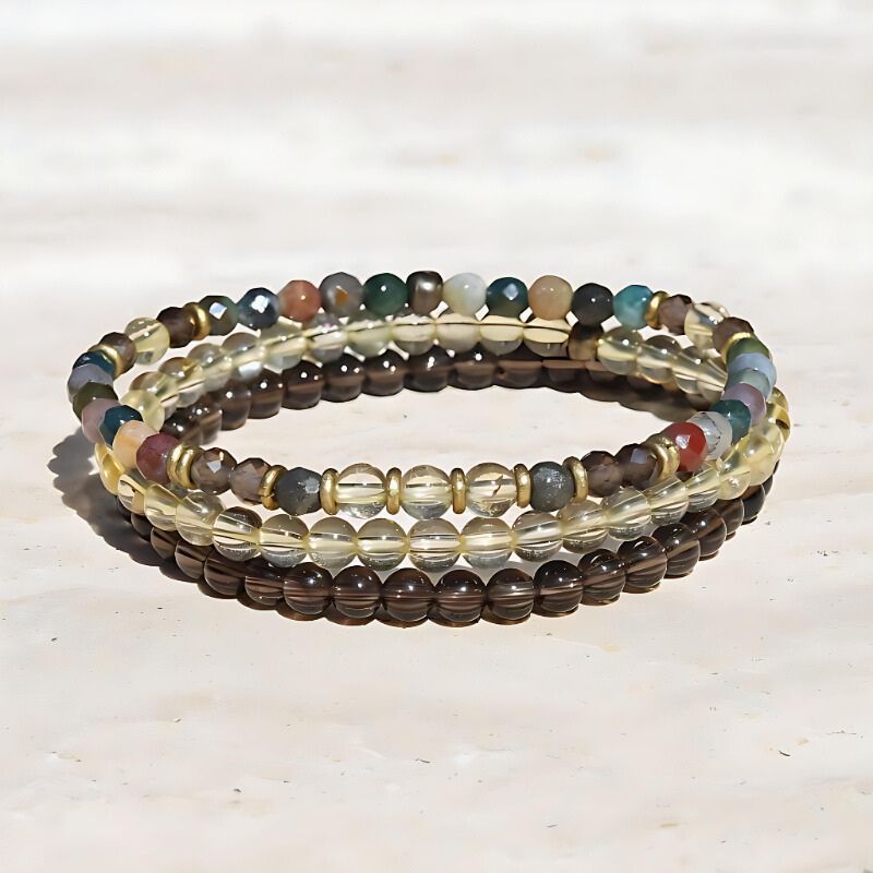 jasper and citrine bracelet set