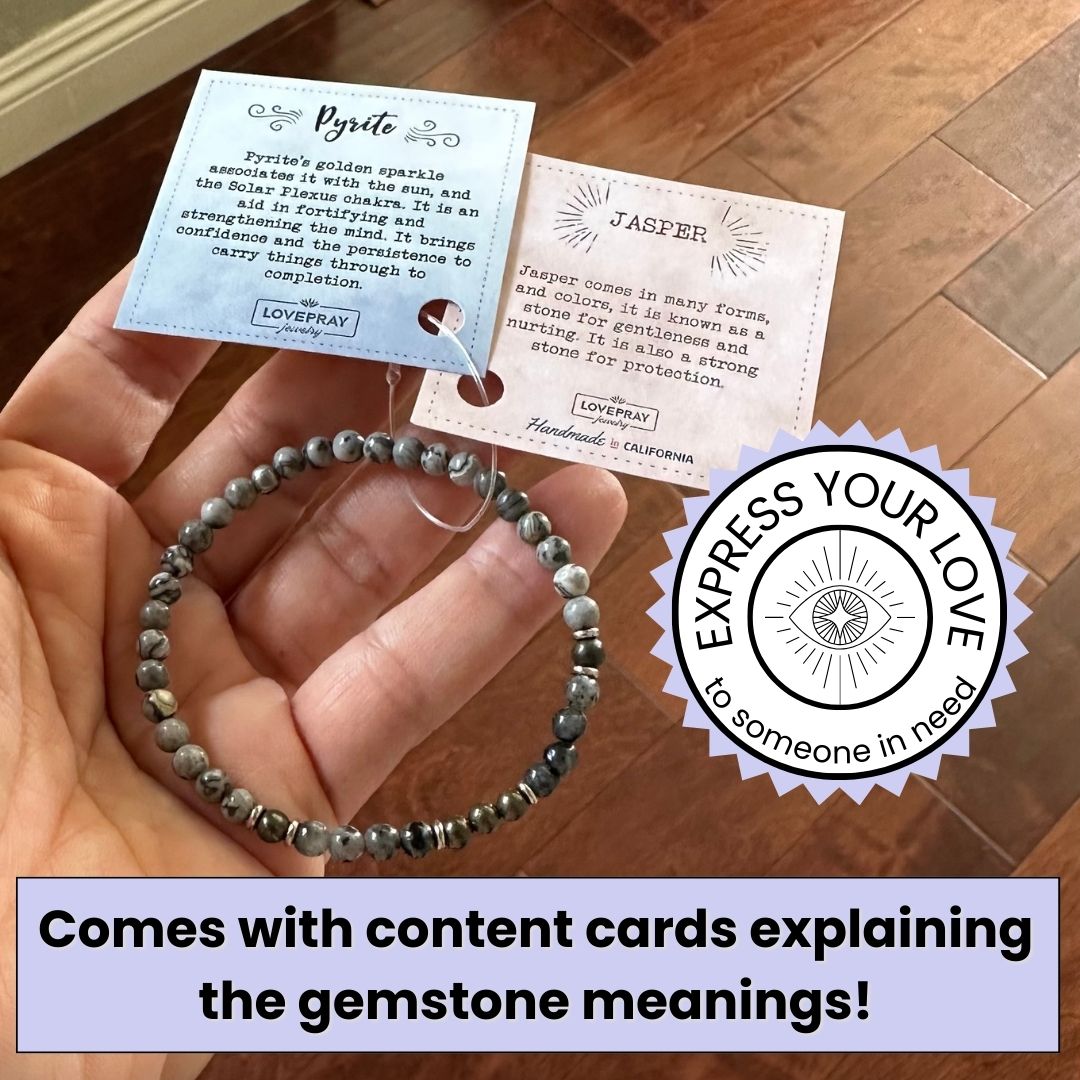 "Protection & Grounding" Jasper and Larvikite Mens Bracelet Set