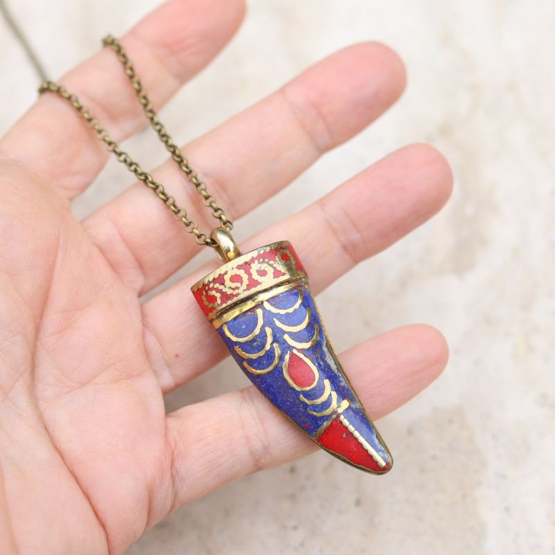 Good Luck Lapis Lazuli Blue Pendant Chain Necklace *Final Sale*