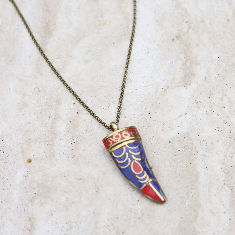 Good Luck Lapis Lazuli Blue Pendant Chain Necklace *Final Sale*