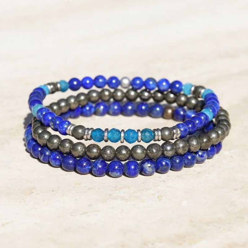 【HYERES LOR】24SS★ Beads SL (Y) MIX Bracelet Lapis Lazuli Lapis Lazuli Bracelet - Larger | Clarity Crystal Shop