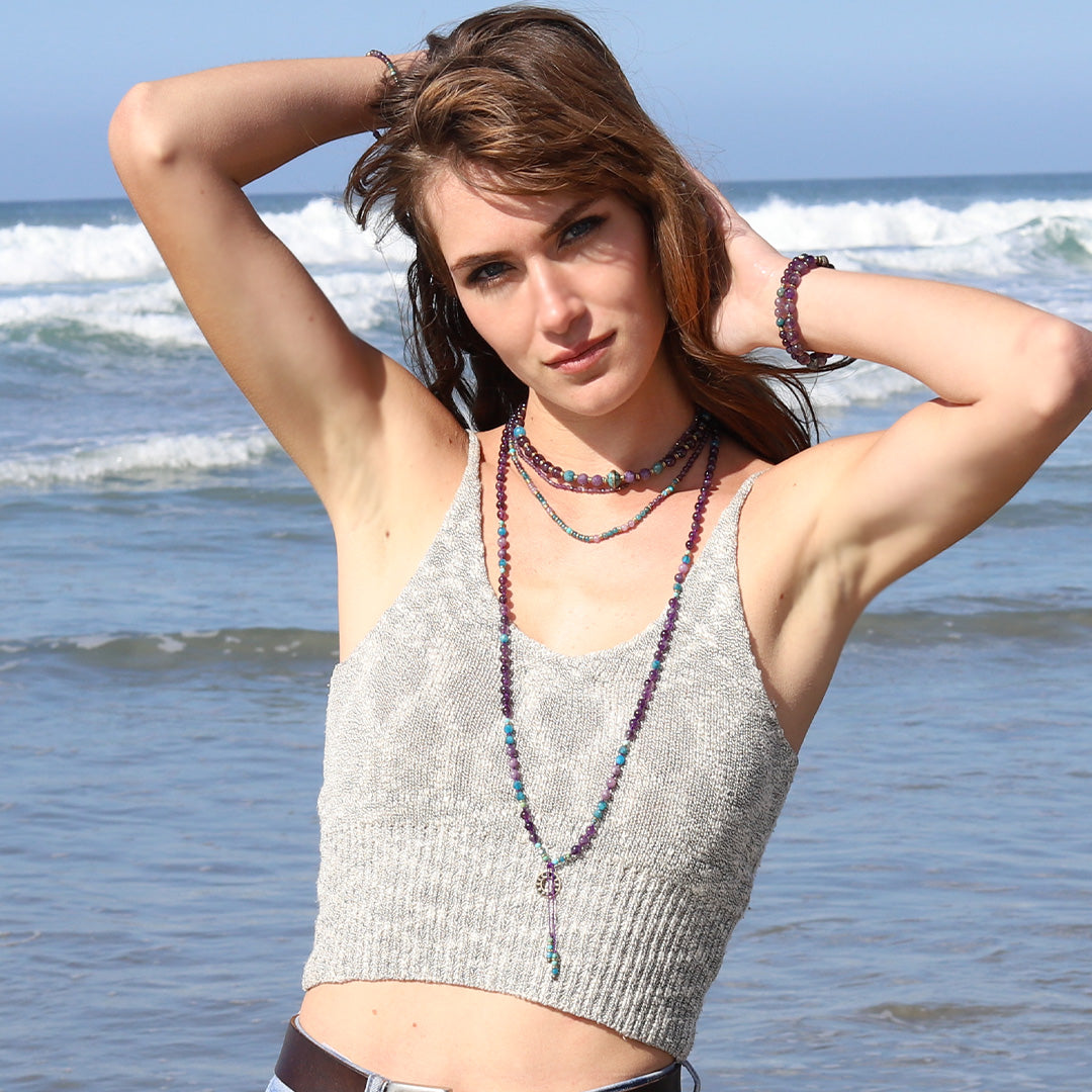 Amethyst and Apatite Choker