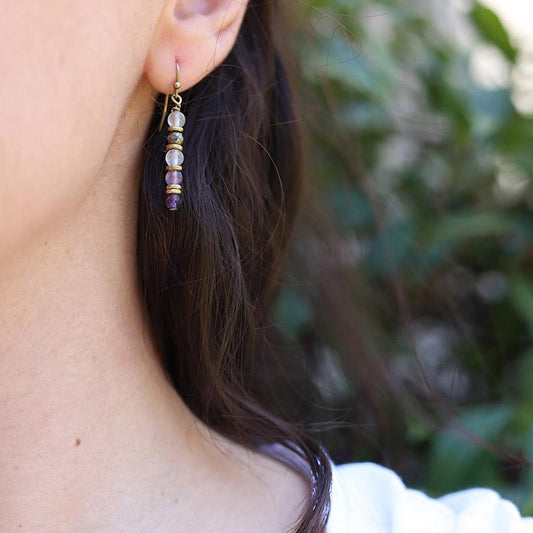 Amethyst and Quartz Earrings