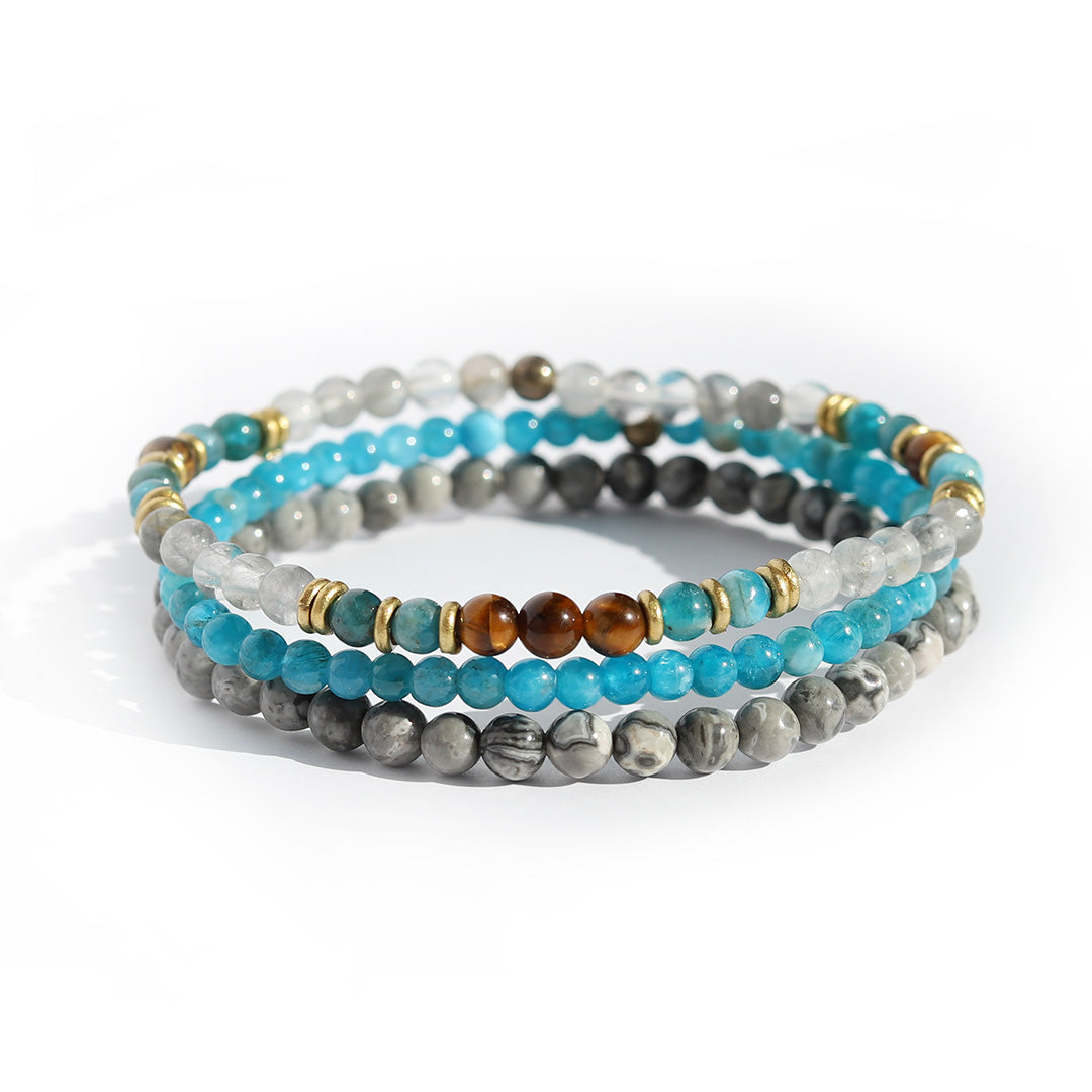 Apatite and Jasper Bracelet Set