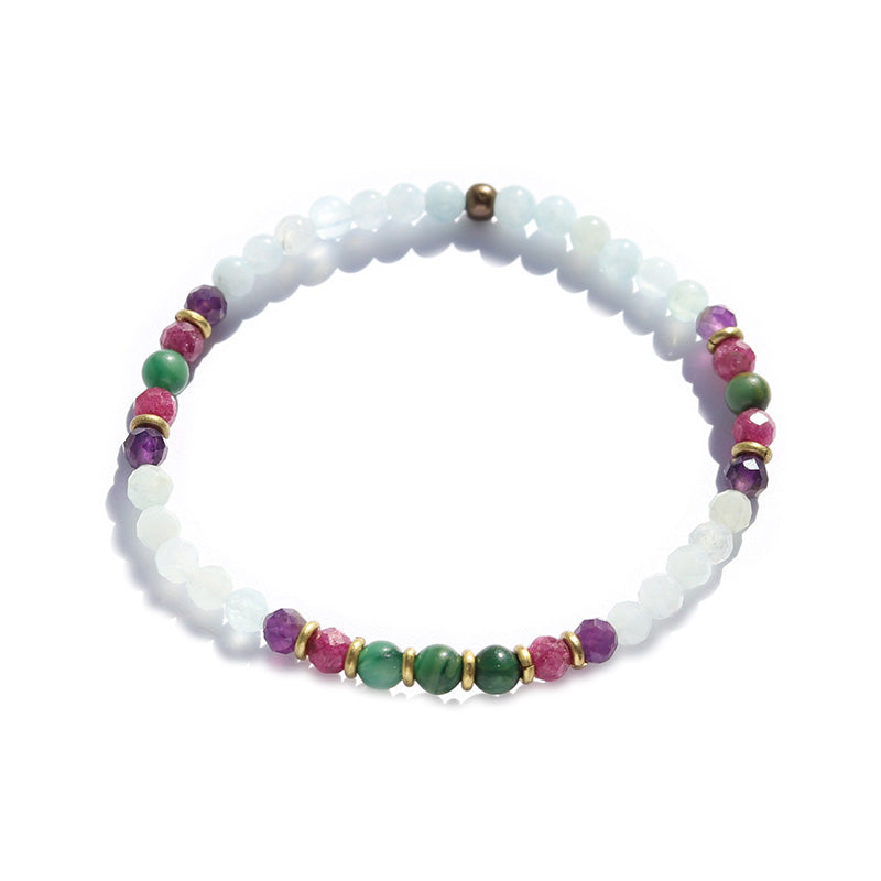 Aquamarine, Jade and Ruby Bracelet 3