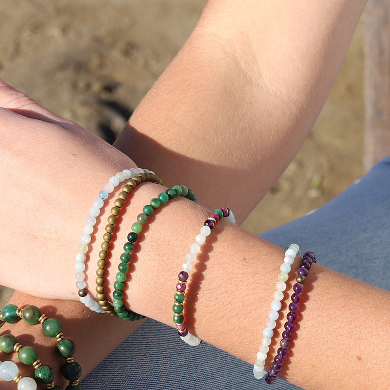Aquamarine, Jade and Ruby Bracelet 2