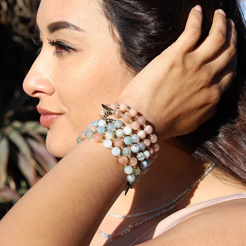 AquamarineandSunstoneMalaBracelets
