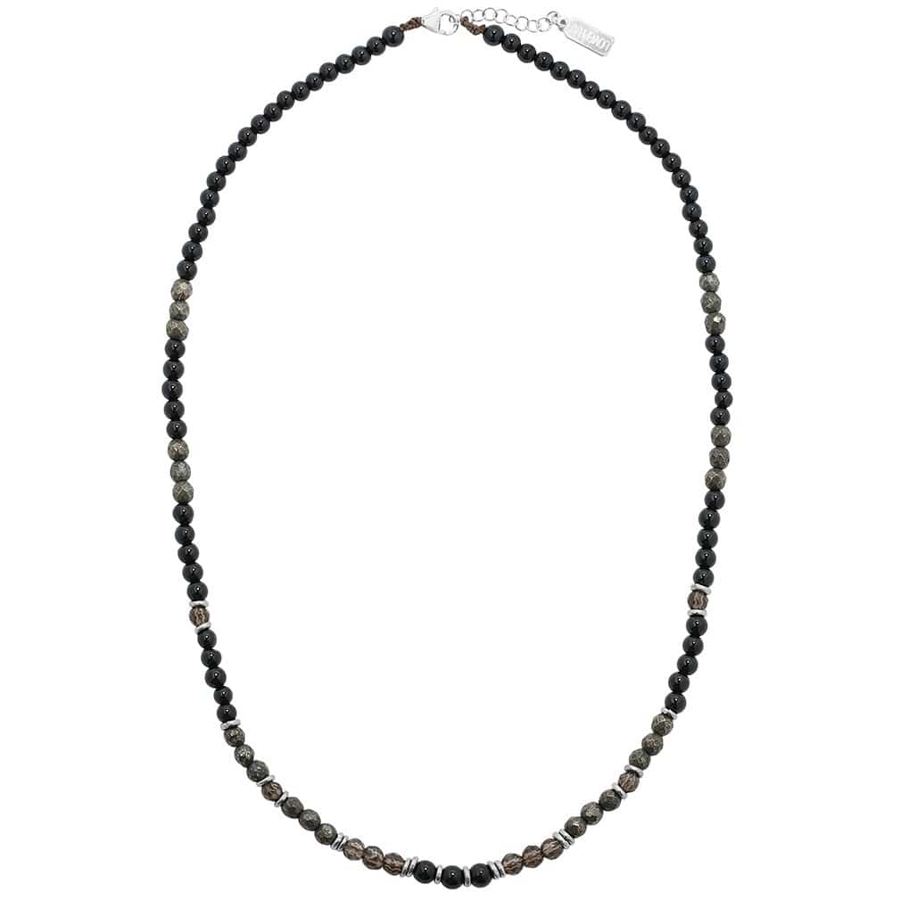 Black Tourmaline and Smoky Quartz Necklace