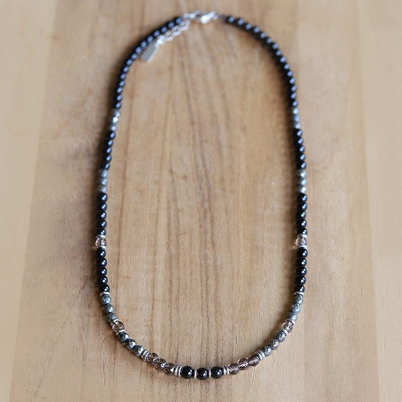 Black Tourmaline and Smoky Quartz Necklace