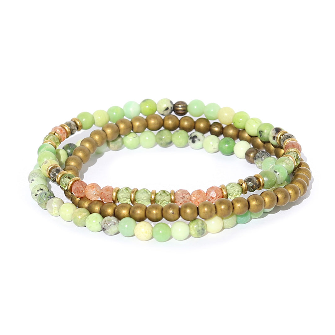 Chrysoprase and Peridot Bracelet