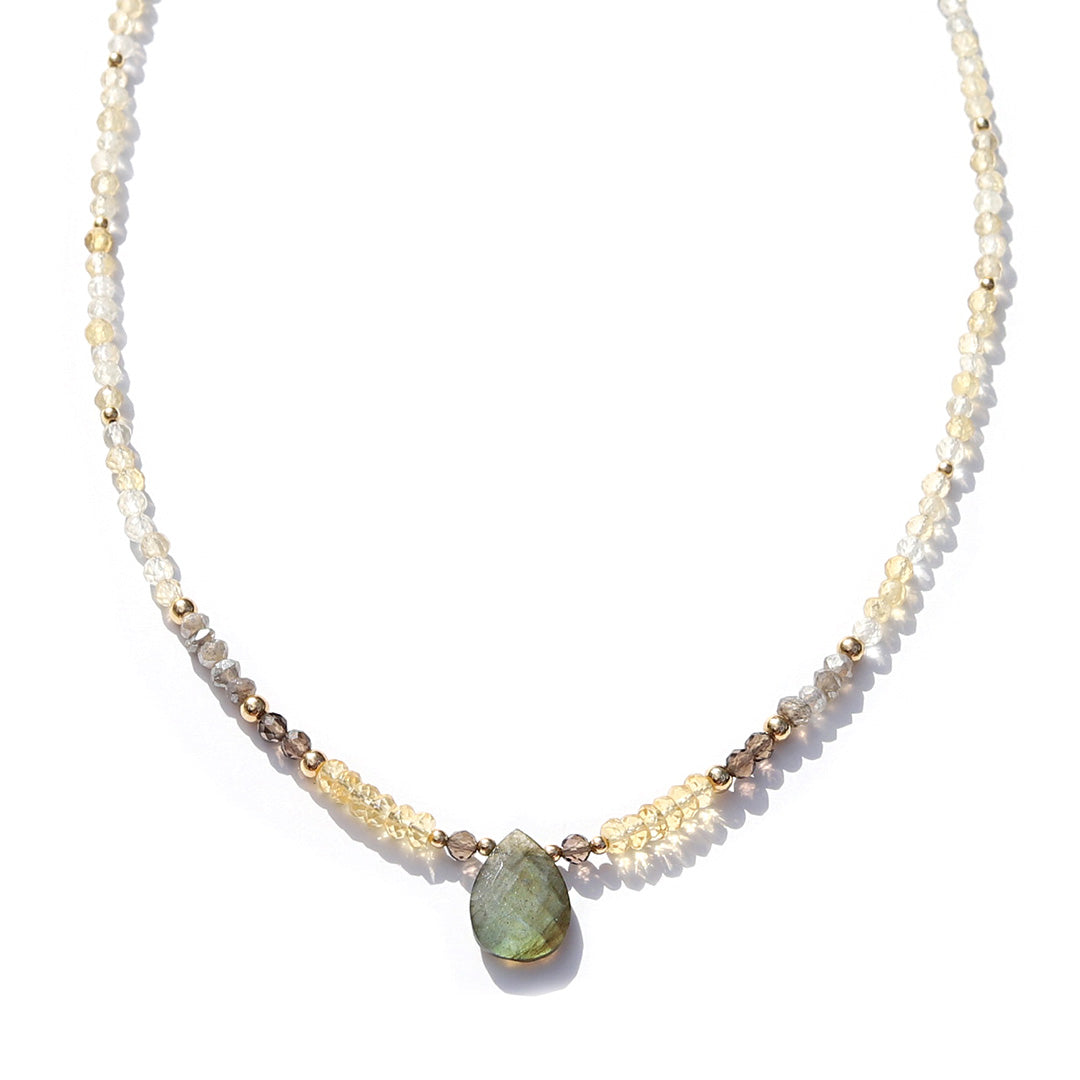 Citrine and Smoky Quartz Luxury Necklace
