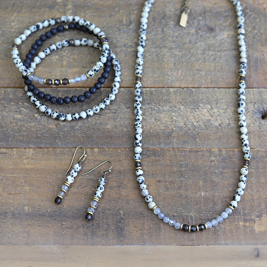 "Balance" Dalmatian Jasper and Labradorite Jewelry Bundle