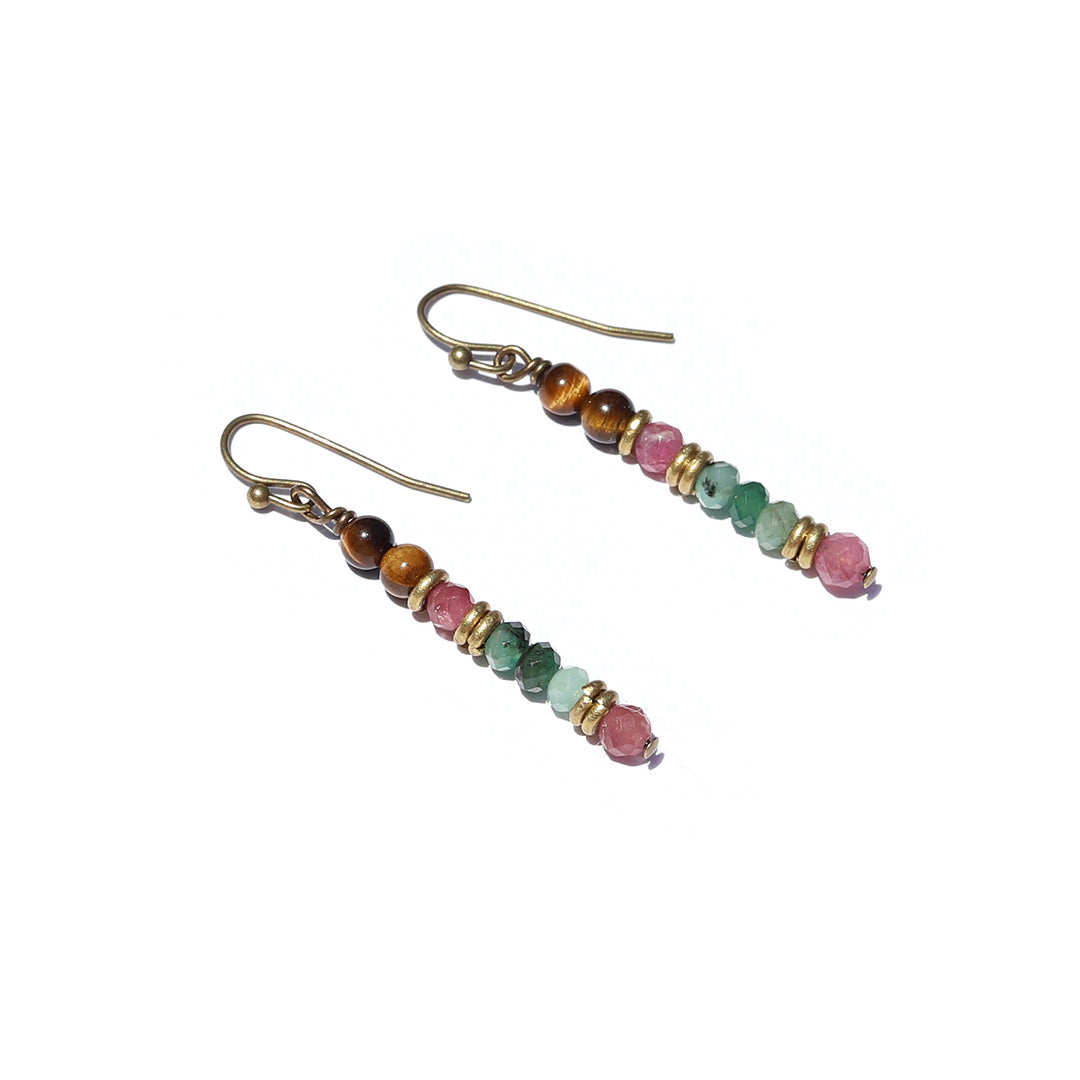 "Love and Abundance" Emerald and Tourmaline Earrings