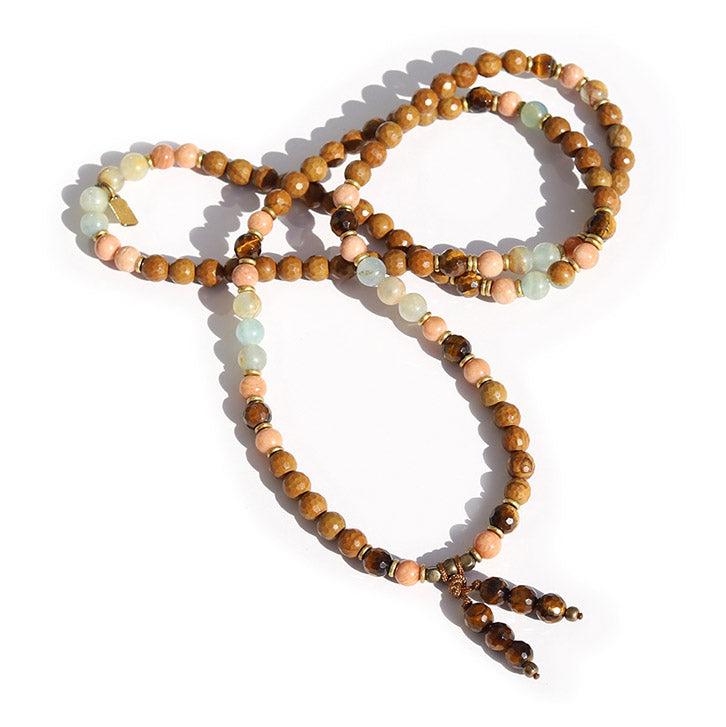 Jasper and Lemurian Aquatine Mala Bracelet