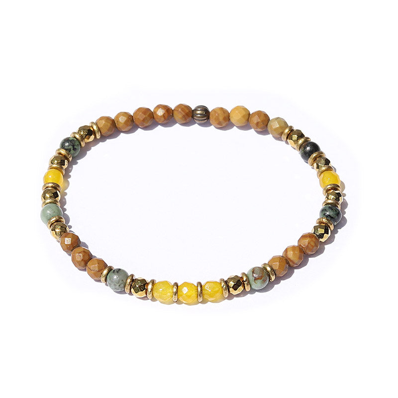 Yellow Jade and Jasper Delicate Bracelet