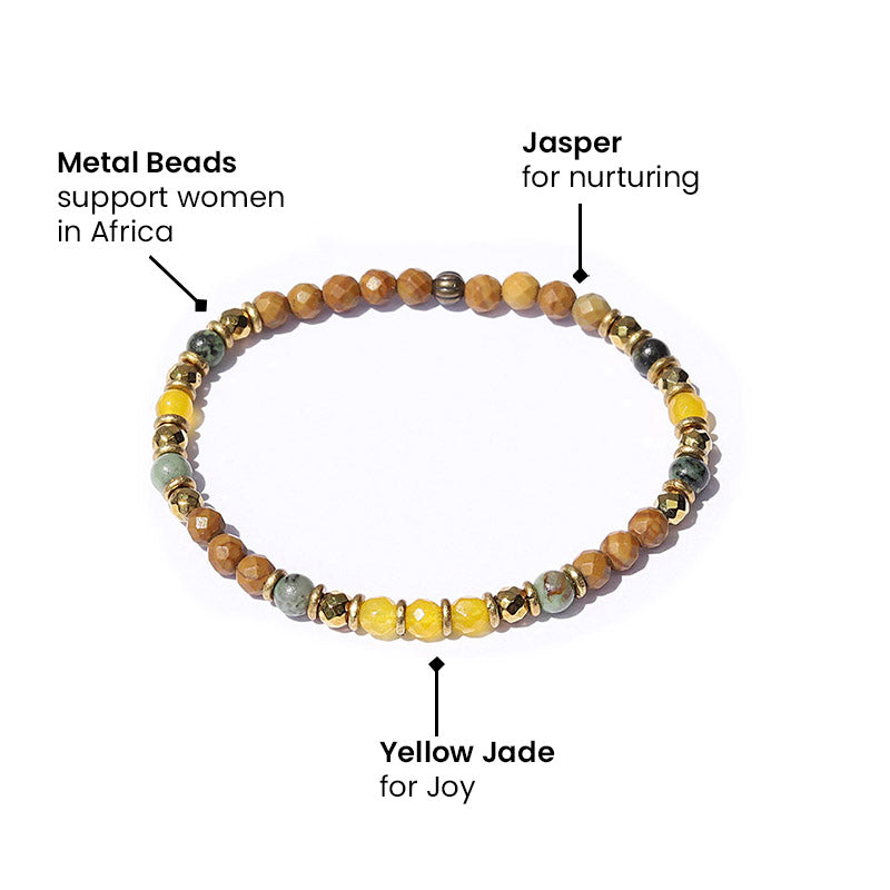 Yellow Jade and Jasper Delicate Bracelet
