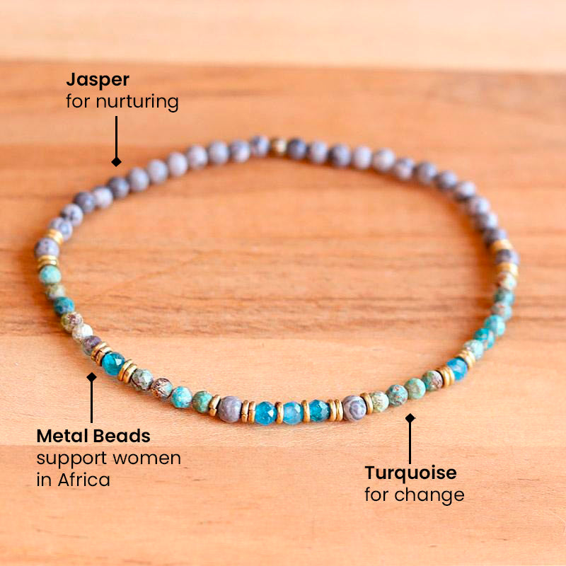 Turquoise and Jasper Anklet
