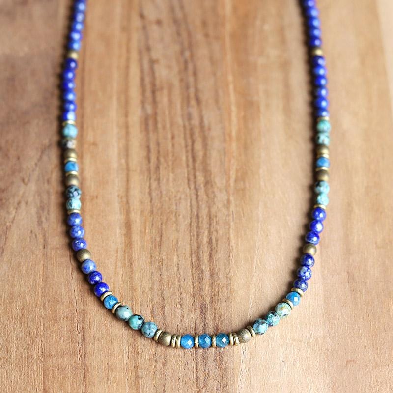 Türkis Naturstein Perlenkette Edelstahl Verstellbare Kette Boho Stapelbarer Schm Türkis Naturstein Perlenkette Edelstahl Verstellbare Kette Boho Stapelbarer Schm