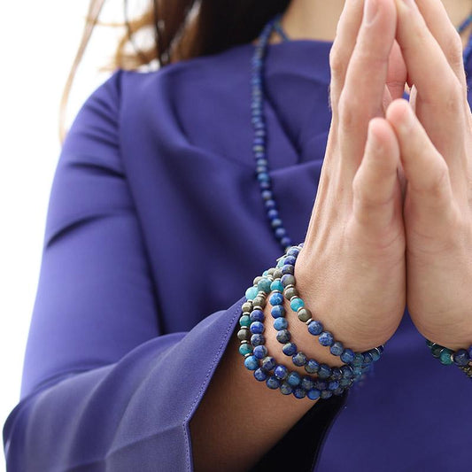 Lapis Lazuli and Apatite Mala
