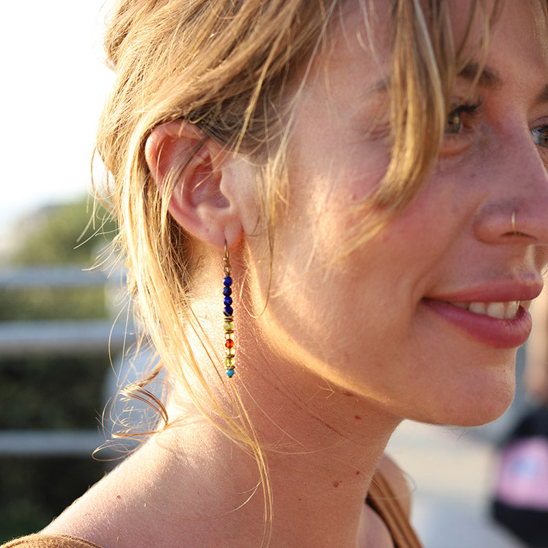Lapis Lazuli and Peridot Earrings