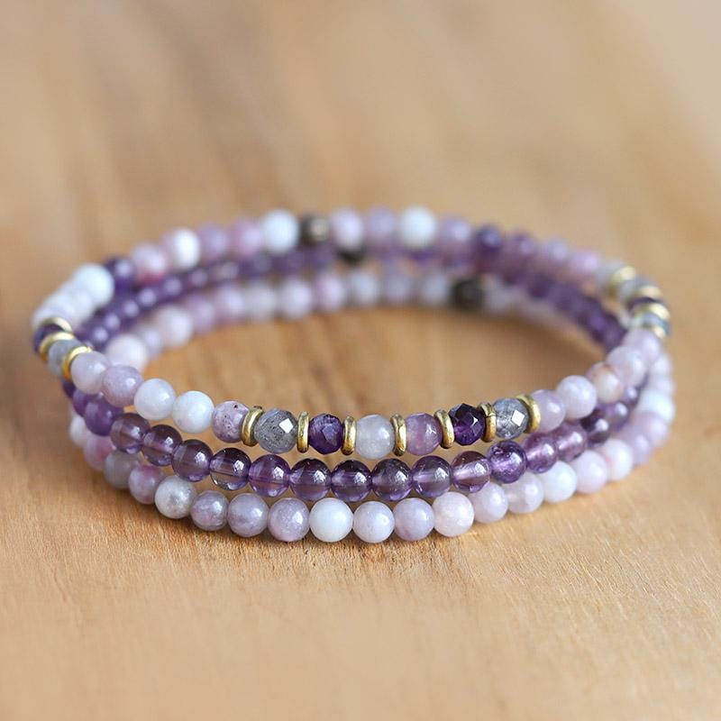 Lepidolite and Labradorite Delicate Bracelet