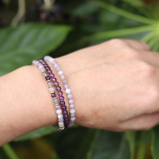Lepidolite and Labradorite Delicate Bracelet