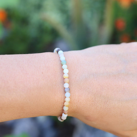 Matte Amazonite Bracelet on hand model