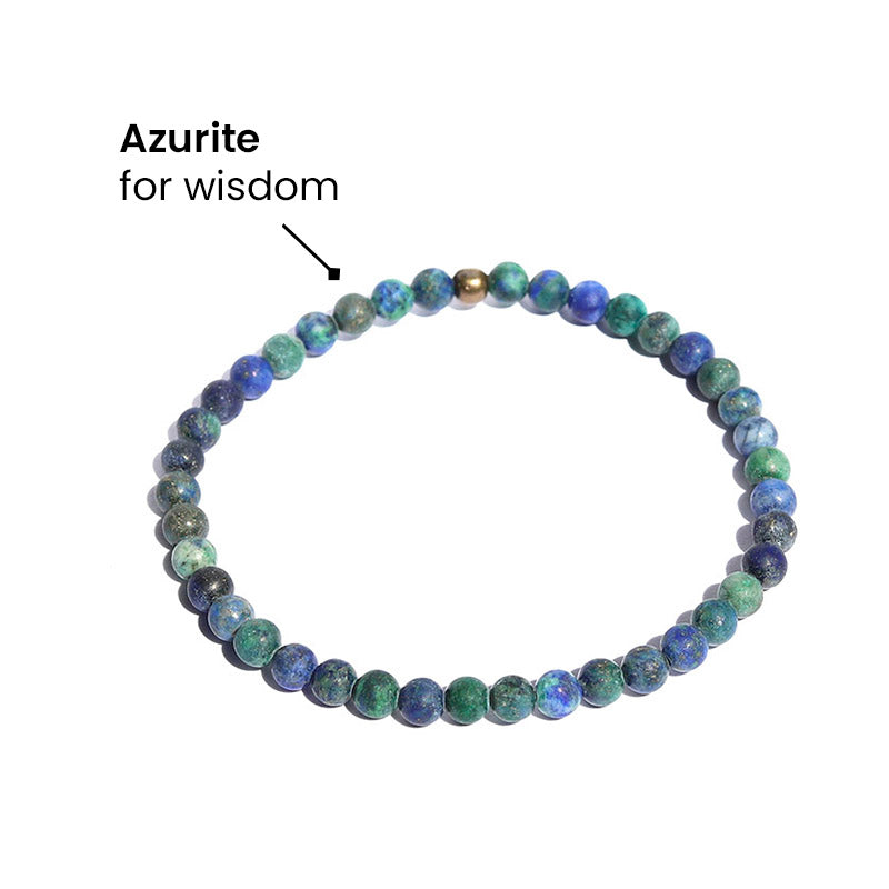 "Wisdom' Matte Azurite Bracelet
