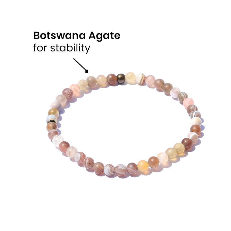 "Serenity" Matte Botswana Agate Delicate Bracelet