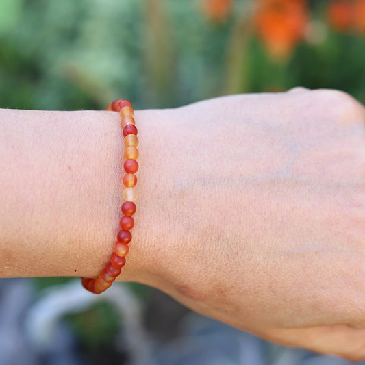 Matte Carnelian Bracelet on hand model