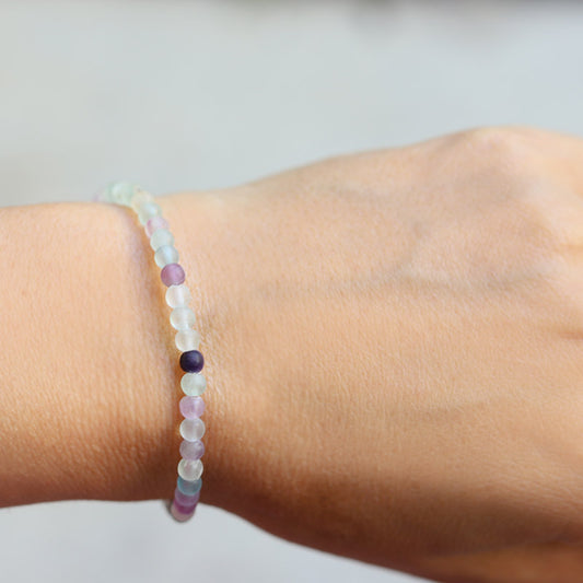 Matte Fluorite Bracelet on hand model