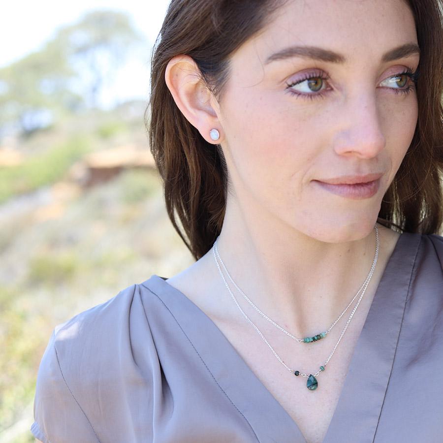 Moonstone Sterling Silver Stud Earrings