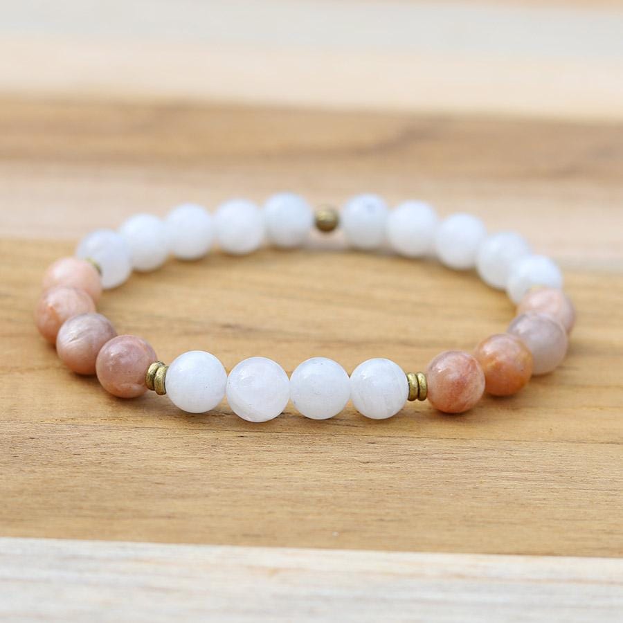 Moonstone and Sunstone Bracelet
