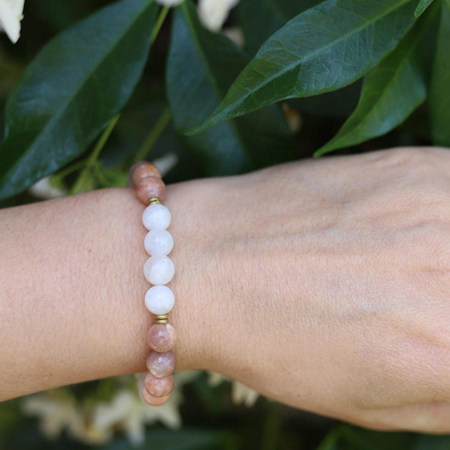 Moonstone and Sunstone Bracelet