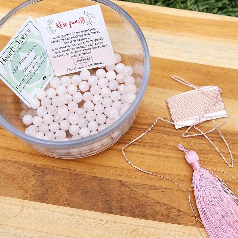 Rose Quartz Mala Necklace Kit